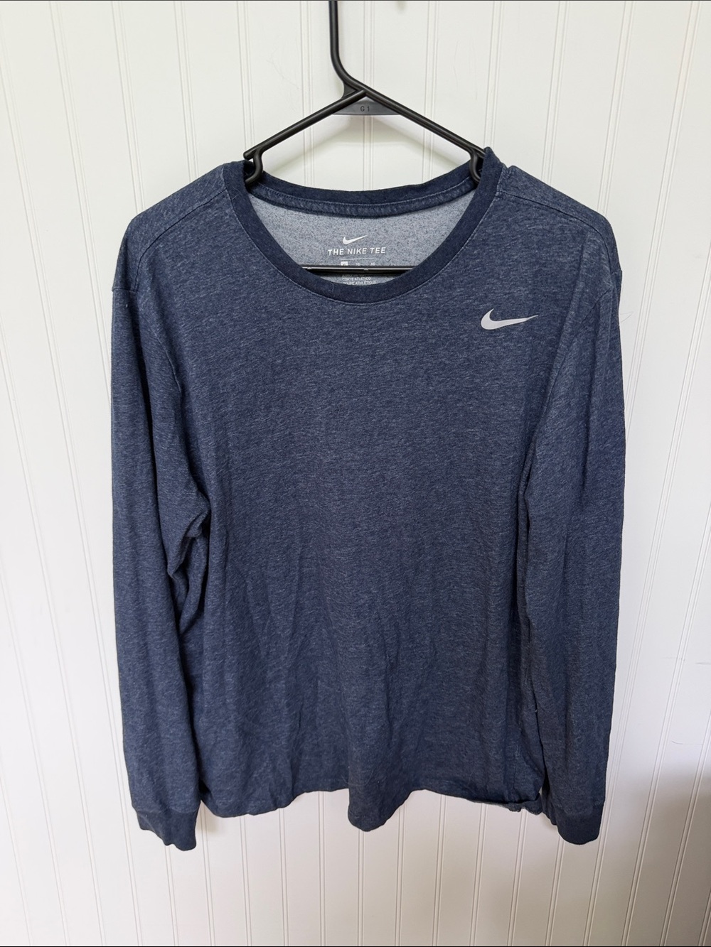 (307)Nike Dri-FIT The Nike Tee Men’s XL Navy Blue Heather Long S Athletic Shirt